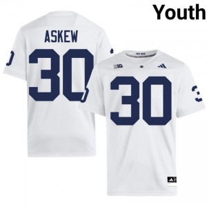 #30 Christian Askew PSU Nittany Lions White Jersey | Alumni Stitched Youth Player Football Gear 25999290