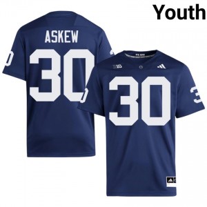 Navy Christian Askew #30 Nittany Lions Jersey | Youth High School Football Fresh Swen 86462892