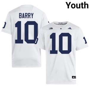 #10 Connor Barry PSU Nittany Lions White Jersey | Alumni Stitched Youth Player Football Gear 14101539