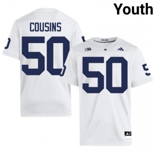 White Cooper Cousins #50 Nittany Lions Jersey | Youth High School Football Licensed Stitched 32172687