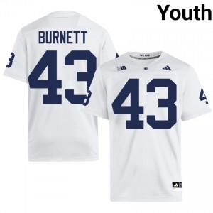 Officially Licensed Dayshaun Burnett #43 Penn State White Jersey | Youth University Football Stitched Fan Gear 92568114