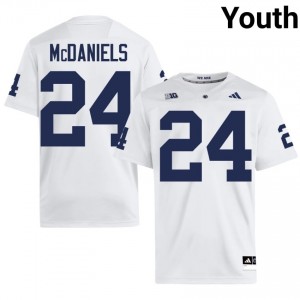 White Ibn McDaniels #24 Nittany Lions Jersey | Youth High School Football Licensed Stitched 44072418