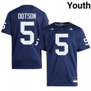 Durable Jahan Dotson #5 Penn State Navy Jersey | Youth University Football Swen Fan Gear 88696388