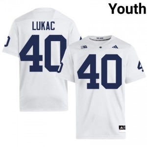PSU Jake Lukac #40 White Jersey | Genuine Stitched NCAA Football Youth Apparel 66736720