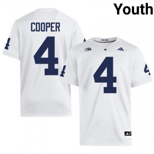 #4 Jeremiah Cooper PSU Nittany Lions White Jersey | Alumni Stitched Youth Player Football Gear 19626330