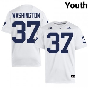 #37 Jeremy Washington PSU Nittany Lions White Jersey | Alumni Stitched Youth Player Football Gear 15177113