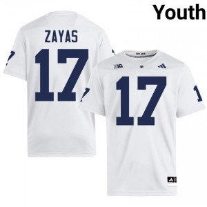 White Josiah Zayas #17 Nittany Lions Jersey | Youth High School Football Licensed Stitched 28432971