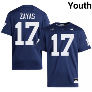 Top-Tier Josiah Zayas #17 Penn State Navy Jersey | Youth University Football Swen Fan Gear 79598826