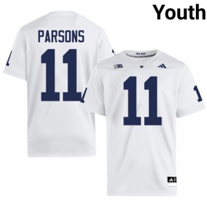 Elite Thread Micah Parsons #11 Penn State White Jersey | Youth University Football Stitched Fan Gear 85774251