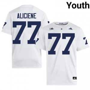 #77 Owen Aliciene PSU Nittany Lions White Jersey | Alumni Stitched Youth Player Football Gear 47731144