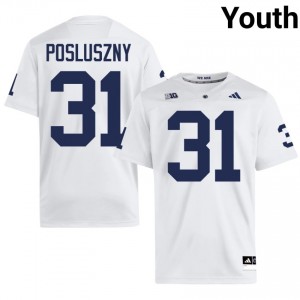White Paul Posluszny #31 Nittany Lions Jersey | Youth High School Football Moisture Wicking Stitched 94000082