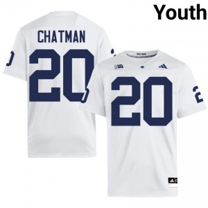 Officially Licensed Tyrell Chatman #20 Penn State White Jersey | Youth University Football Stitched Fan Gear 85897787