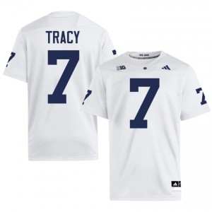 PSU Zion Tracy #7 White Jersey | Pro Cut Embroidery NCAA Football Men Apparel 38512653